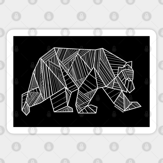 White Geometric Bear for Bear Lovers and Friends | BearlyBrand Magnet by The Bearly Brand